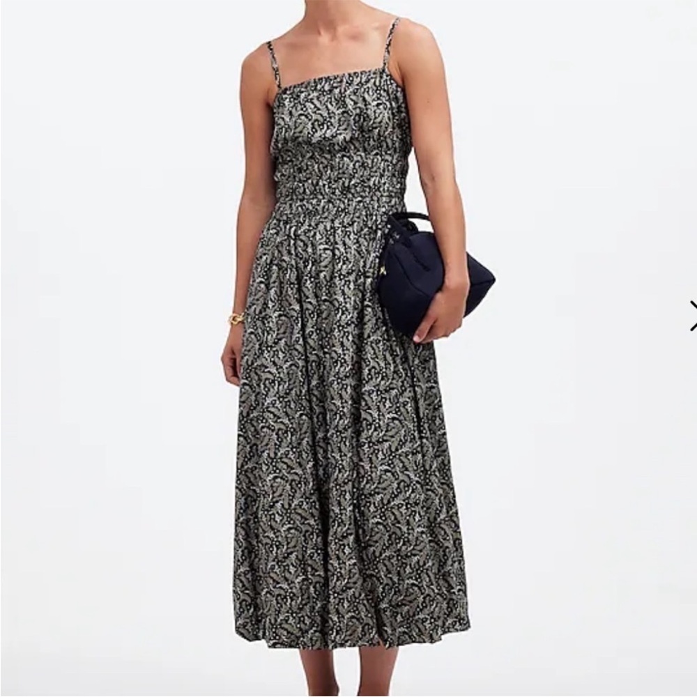 Madewell Floral Bubble Hem Midi Dress